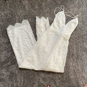 Lulus white laced jump suit (full length)